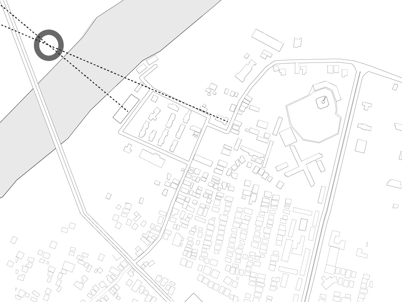 Diagram showing location in relation to the park and church